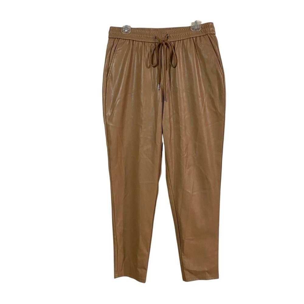 CATO Brown Faux Leather Ankle Pants Leggings Medium